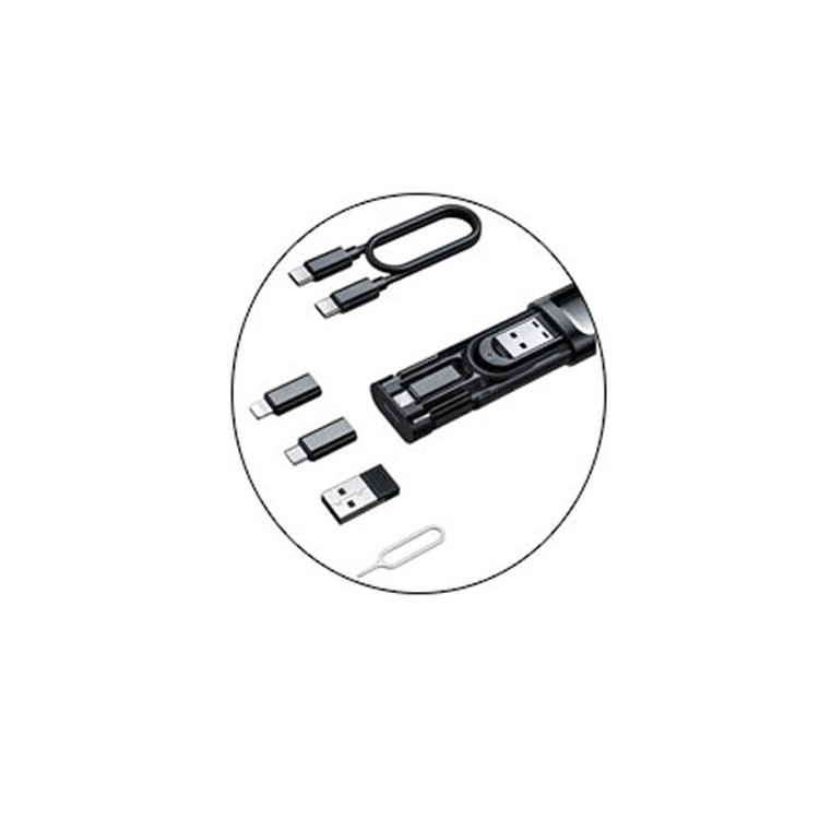 کابل تبدیل USB-C/USB به لایتنینگ/USB-C/MicroUSB بیوا مدل C-17 طول 0.28 متر